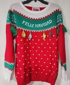 Feliz Navidad by tipsy elves sweater women's Medium